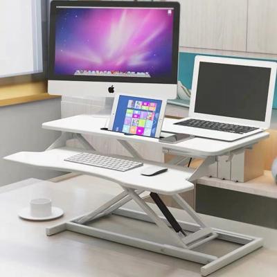 China Sit Stand Computer Desk For Table (Height) Pneumatic Height Adjustable Desktop Monitor And PC for sale