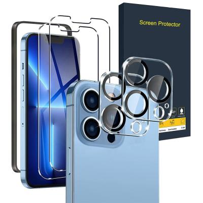 China For Iphone 13 Mini Pro Max 0.33MM Free Space Ultra Thin Case HD Friendly Easy Install 2 Pack Screen Protector With 2 Pack Camera Lens For Iphone 13 Mini Pro Max for sale