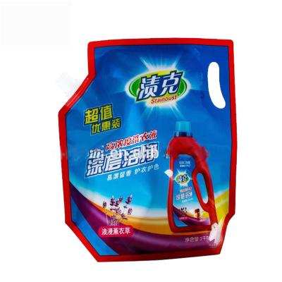 China BIODEGRADABLE Cheap Price Leak Proof Stand Up Spout Plastic Liquid Pouch For Detergent for sale