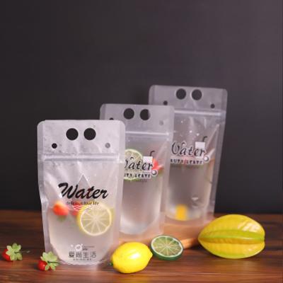 China Custom Beverage Water Juice Plastic Transparent Bags Moisture Proof Stand Up Fruit Juice Packaging Bag for sale