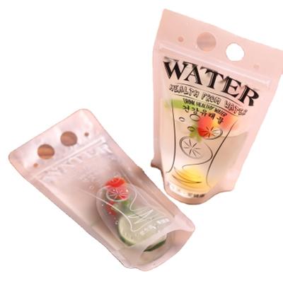 China BIODEGRADABLE Clear Handheld Juice Beverage Plastic Bag With Straw Drink Take Out Bag for sale