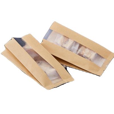 China Recyclable Kraft Paper Moisture Proof Bag For Tea Packaging With Clear Window Coffee Baking Bag for sale