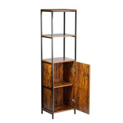 China 2022 Latest Style AmoyGlong Industrial Luxury Wood Storage Shelf Design Book Storage Home Living Room Shelving Library Cabinet With Door for sale