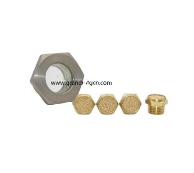 China Factory Pneumatic Air Breather Duct 1/2 Male NPT Sintered Bronze Brass Muffler Fitting for sale