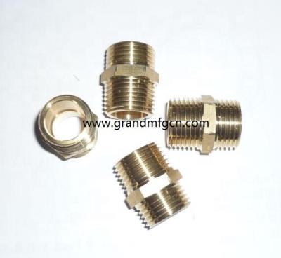 China Heavy Industry Precision Custom CNC Machined Brass Bushing , Brass Threaded Straight Connectors for sale