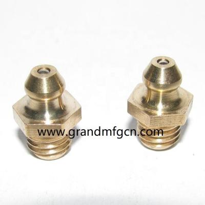 China Stainless Brass/ss304/steel M8X1.25 M8X1/brass grease nipple 45 degree 90 degree for sale