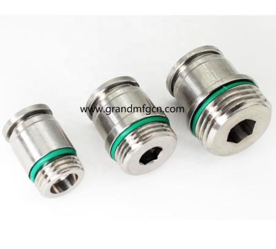 China Heavy Industry Precision Custom CNC Machined Stainless Steel Part Connectors SS304 Plugs Male Wire for sale