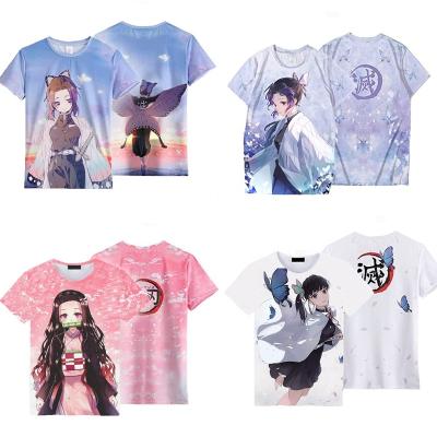 China QUICK DRY Digital Printed Boy's Short Sleeve 3D Graphic Casual Demon Slayer Girls T-shirts for sale