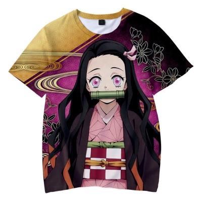 China QUICK DRY Digital Printed Boy's Short Sleeve 3D Graphic Casual Demon Slayer Girls T-shirts for sale