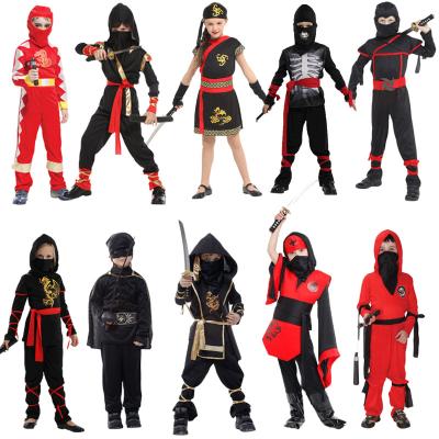 China Game Eco-friendly Soft Material Halloween Japanese Ninja Costume For Boys Role Playing Ninja Costume Anime Cosplay Kids Carnival Party for sale