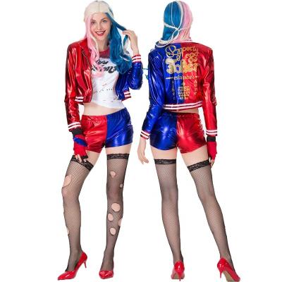 China Super Joker Harley Quinn Adult Sexy Suicide Squad Cosplay Costumes Women Thug Collection Party Halloween Costume for sale