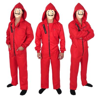 China Unisex Cosplay Jumpsuit La Casa De Papel Salvador Red Dali Costume Adult Cosplay Costume Halloween Party Jumpsuits With Mask For Adult Men And Women for sale