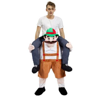 China Breathable Eco-Friendly Funny People Carry Mascot Guy Ride On Beer Guy Men Lederhosen Oktoberfest Bavarian Dress Up Costume Ride On Costume for sale