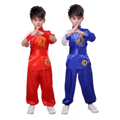 China Chinese Costume Taichi Uniform Martial Arts Suits Kungfu Wushu Eco-friendly Soft Material Traditional Kids Uniform Cosplay Clothes Kids Party Costume for sale