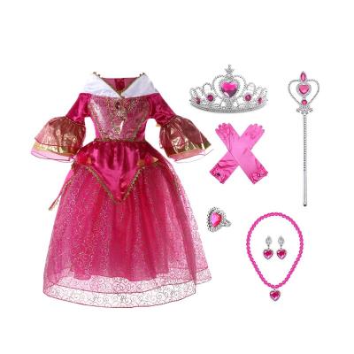 China Eco-Friendly Soft Material Fancy Aurora Kids Dress Costumes Princess Sleeping Beauty Birthday Party Christmas Girls Carnival Cosplay Dress for sale