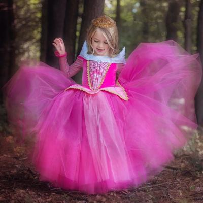 China Eco-friendly Soft Material Princess Sleeping Beauty Aurora Birthday Party Dress Kids Carnival Cosplay Costume Collection Christmas Girls Costume for sale