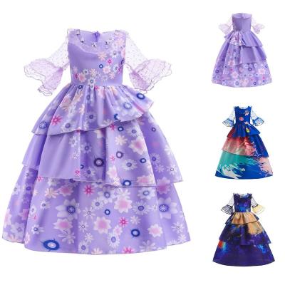 China Eco-Friendly Soft Material Carnival Cosplay Babies Party Madrigal Dolores Isabela Outfits Halloween Mirabel Dress Christmas Encanto Costume With Bags for sale