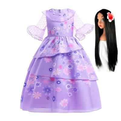 China Eco-Friendly Soft Material Carnival Cosplay Babies Party Madrigal Dolores Isabela Outfits Halloween Mirabel Dress Christmas Encanto Costume With Bags for sale