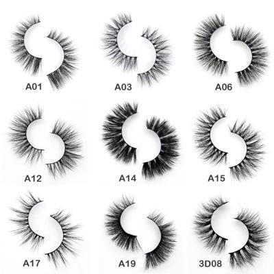 China Wispies Crutly good quality high quality wholesale Mink Fur Handmade free 7-15mm Mink False 3d Mink Eyelashes for sale