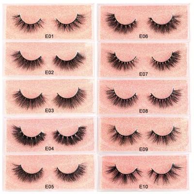 China Real Fur100% Real Mink Strip 3D Mink Lashes Vendor Eyelashes Wholesale 3d Wispies Eyelashes for sale