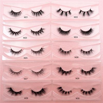 China Very Soft Vegan 100% Handmade Criss Cross Straight Strands 3D Mink Volume Corner Lashes False Eyelashes 8mm 3D 10mm Short Mink Strip Lashes for sale