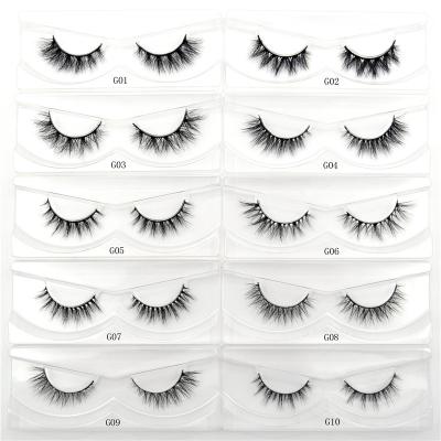 China Cruelty Free Handmade Mink Eyelashes 3D Makeup Mink Lashes Natural Short Very Soft Criss Cross Straight Strands for sale