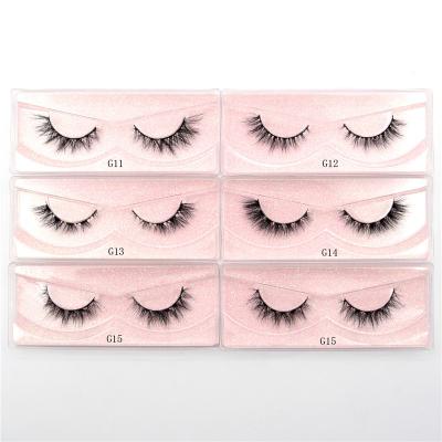 China Mink Eyelashes Makeup False Eyelashes 10-13mm Strands 10-13mm Mink Lashes Natural Soft Wispy Cruelty Free False Eyelashes Very Soft Criss-Cross Straight Eyelashes for sale