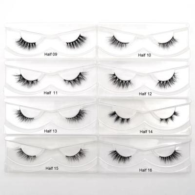 China Very Soft and Crisscross and Straight Strands Sell the 100% Long Soft Wholesale Fluffy 10mm Natural Handmade High Quality Falling Lash Half Mink Lashes for sale