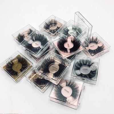 China Very soft, lightweight & various wholesale custom made 25mm long Mink Lashes Fluffy Eyelashes factory comfortable making for sale