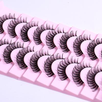 China Best Selling Very Soft Multi-Layer Faux Mink Eyelashes Deep D Curl Russian Stripe Lashes Like Lick Extensions for sale