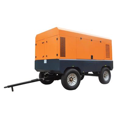 China Lubricated Portable diesel air compressor industrial screw air compressor machine for mining for sale