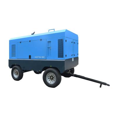 China Lubricated High Quality Two Stage Compressed Portable Mobile Diesel Screw Air Compressor For Drilling Machine for sale