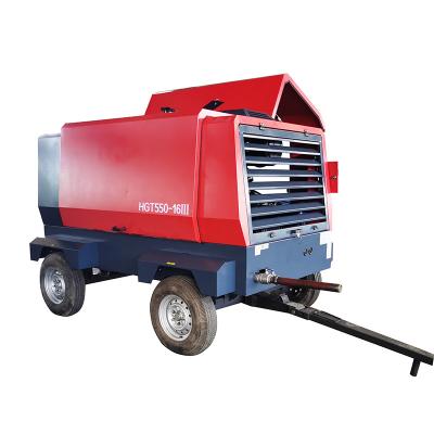 China Lubricated High Pressure 162 Kw Portable Diesel Driven Screw Air Compressor Trailer Air compressor Machine For Mining for sale