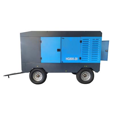 China Lubricated 194Kw 2.0Mpa Diesel Portable Screw Air Compressor used with Drill Rig for mining for sale