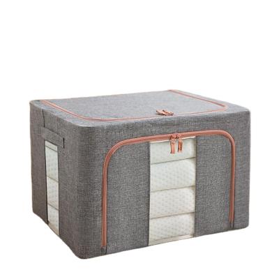 China Durable Clothing Zipper Nonwoven Fabric Storage Bags For Blankets PVC Fabric Quilt Space Saving Boxes And Bins for sale