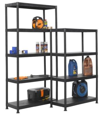 China Factory Direct Sale 5 Tier Black Storage Rack Unit Warehouse Garage Garage Garage Rack Organizer Corrosion Protection Plastic for sale