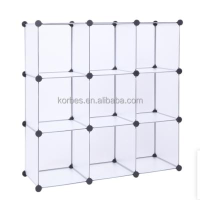 China 2021 Amazon Hot Selling Adjustable Free Assembly Shelving Storage Cube Detachable Plastic Shelf Wardrobe For Clothes Stuff for sale