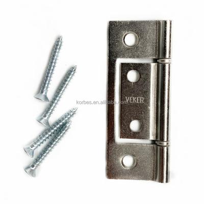 China Easy Installation Door Metal Hardware Design Non-Mortise Bi-Folding Nickel Plated Door Hinge With Screws for sale