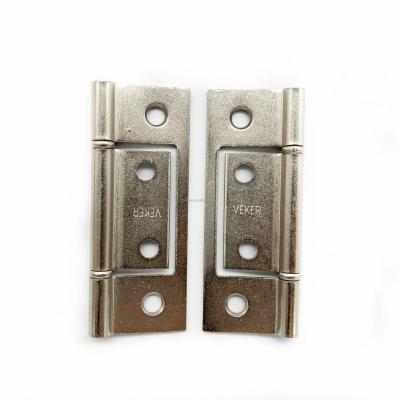 China Easy Installation Bi-Folding Door Accessories Metal Hardware Hinges Design Non-Mortise Nickel Plated Door Hinge for sale