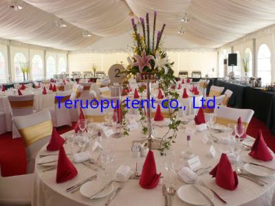 China Aluminum Luxury Wedding Marquee Tent With Lining Curtain And Light Decorating for sale