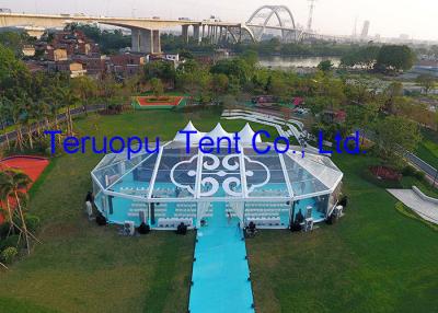 China Commercial Glass Marquee Tent For Trade Show Event With Floor No Pole Inside for sale