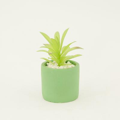 China CLASSIC Artificial succulent plants in concrete pot metal frame modern home decor Faux potted Greenery for sale