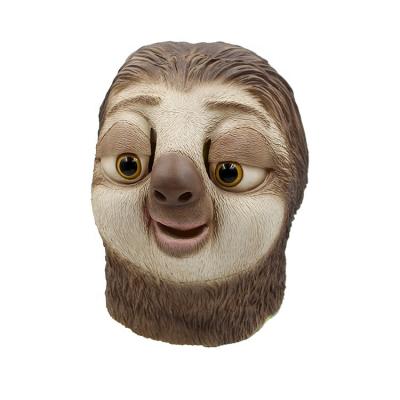 China Latex Rubber High Quality Sloth Party Costume Mask Novelty Halloween Instant Funny Animal Head Mask for sale