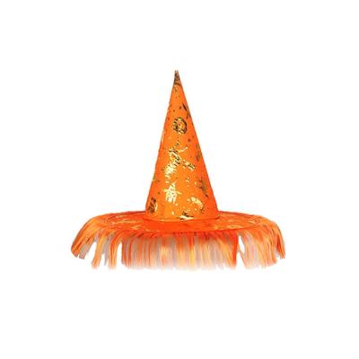 China Plush Halloween Witch Hat Colorful Women's Hat Party Kids Halloween Witch Hat for sale