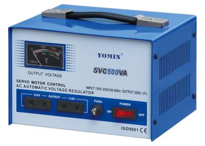 China Single Phase Servo Motor Stabilizer , AC Automatic Voltage Stabilizer SVC 500VA for sale