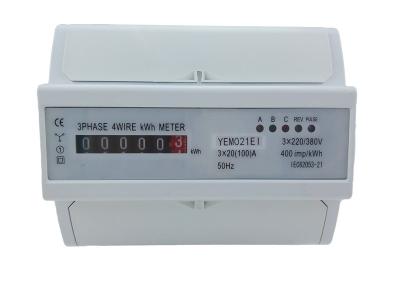 China Lärm-Schiene KWH-Meter-elektronische Digital-Gegenart KWH des Register-50Hz 4es-adrig zu verkaufen