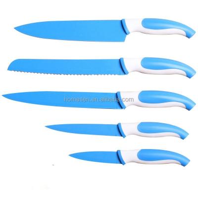 China Swiss Line Knife Set, 5 Pcs Knife Non-stick Coating Set, Royal Line Swiss Chef Knife Disposable 5pcs Color Set for sale