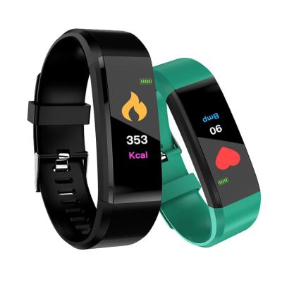 China Hot Selling Smart Wristband Rate Blood Pressure Monitor Reloj Wrist Band 115Plus Touch Screen Fitness Tracker Smart Heart Wristband Watch for sale