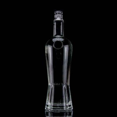 China Whisky China Factory Outlet Super Flint Glass Custom Carved Unique Design 500ml700ml750ml High Quality Clear Whiskey Bottle for sale