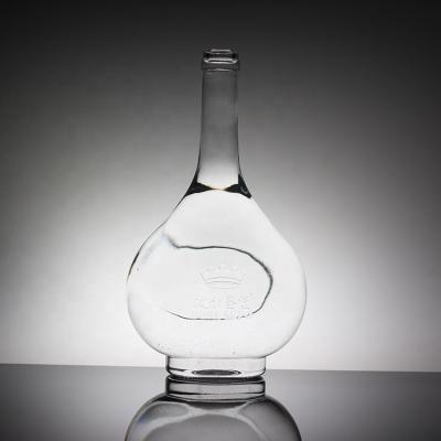 China Beverage Cheap Custom Round Clear Glass Bottles For Water Beverage for sale